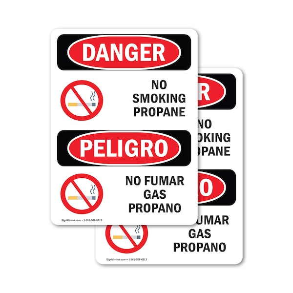 Signmission 10 in Width, Vinyl Decal, Rectangle, Bilingual OS-2PACK-DS-D-1014-VS-1489 - main